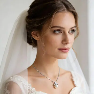 Cubic Zirconia Chain Necklaces Wedding Jewelry For Bridal