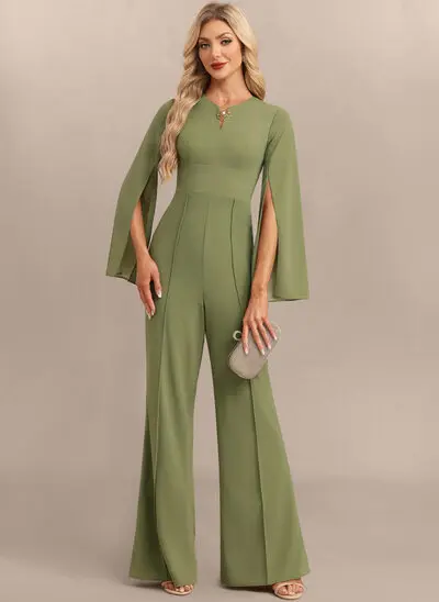 Jumpsuits V-hals Gulvlengde Stretch crepe Festkjole 