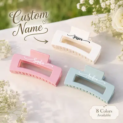 1 PC Personalized Hair Claw Clip Bride Gifts Acrylic
