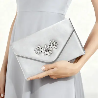 Strass huwelijk feest prom avond satijn clutchtassen 