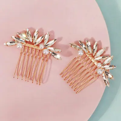 Rhinestone Hårkammer Hårtilbehør bryllup Hårpynt (Sett med 2) 