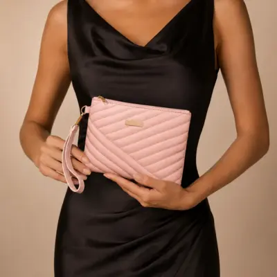 Casual pu bolsas de embreagem em rosa