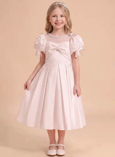 A-line Bow Satin Dress