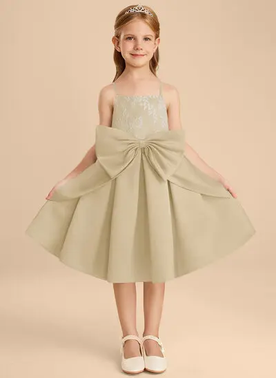 A-line Bow Lace Dress