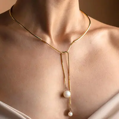 Simple Pearl Collar Necklace 