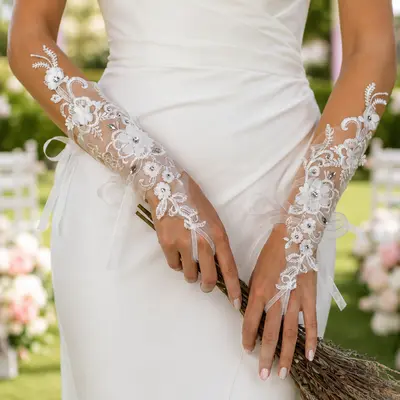 1 par guantes de novia sin dedos regalos de la novia encaje