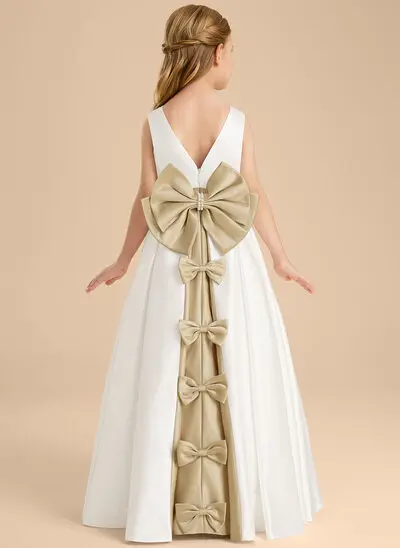 A-line Bow Satin Dress