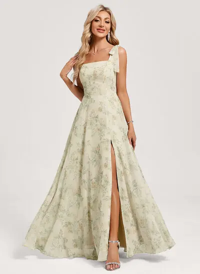 A-line Square Chiffon Dress