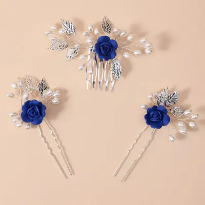 Pearl Floral Sets Hair Pins Hair Combs Hair Accessories Wedding Headpieces (Set of 3) 