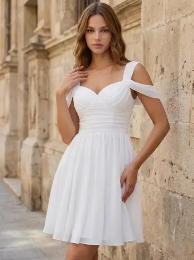 Jurk van de chiffon met ruched