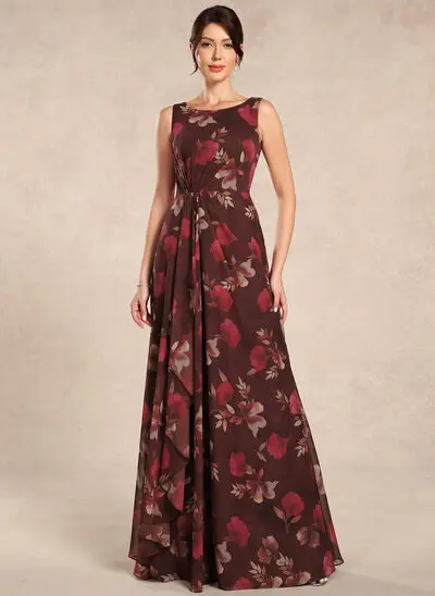 A-line Pleated Chiffon Dress