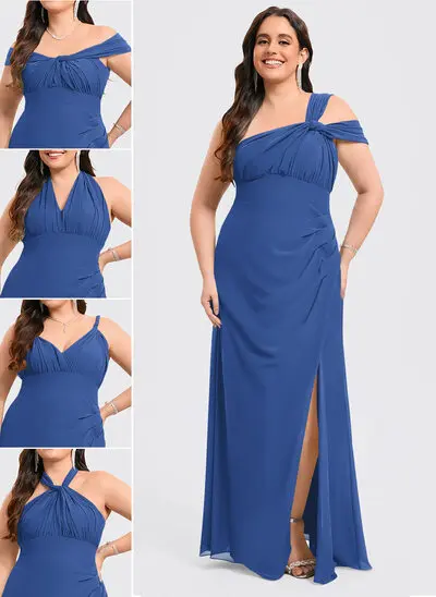 Trumpet/Mermaid Off the Shoulder Ruffle Chiffon Dress