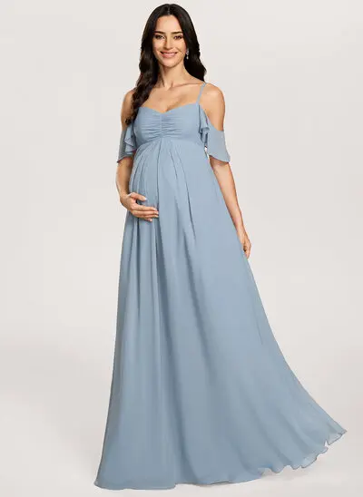 A-line Sweetheart Pleated Chiffon Maternity Dress