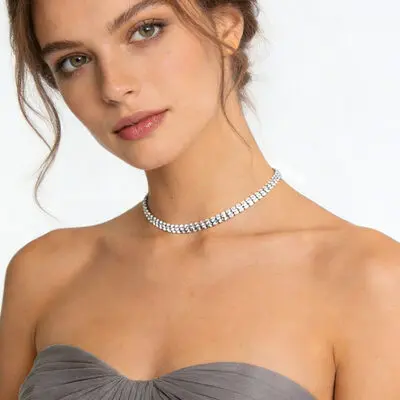 Klassiek strass tennisketting 