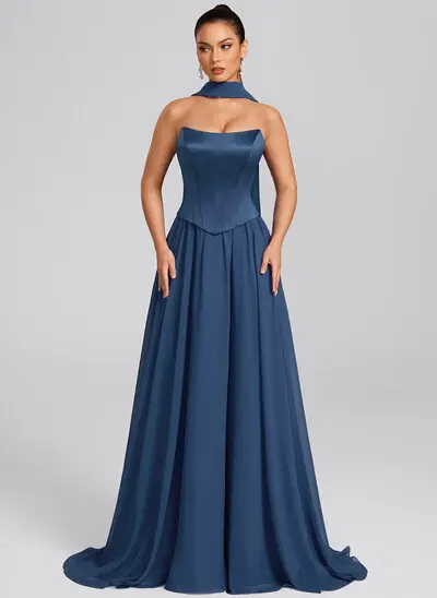 A-line kjole Chiffon Kle