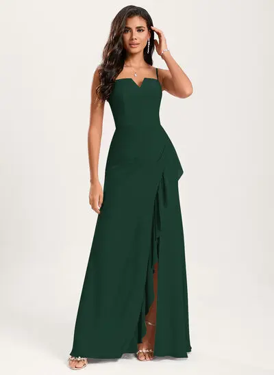Trumpet/Mermaid Square Ruffle Chiffon Dress