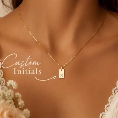 1 pc personalizado colar inicial metal