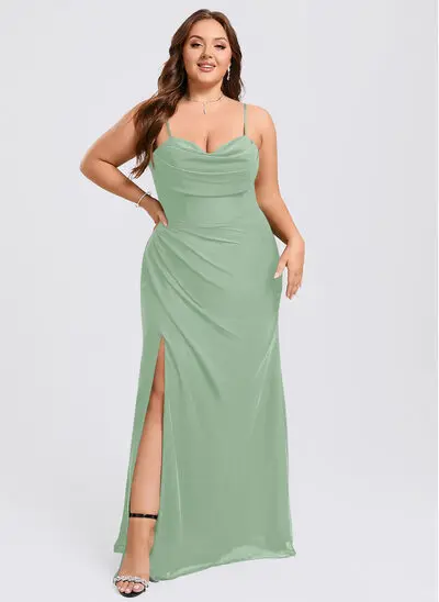Trumpet/Mermaid Cowl Ruffle Chiffon Dress