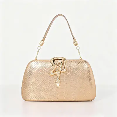 Elegant Party Evening Cocktail PU Evening Bags in Champagne 