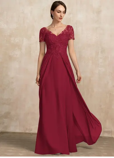 Corte em a decote em v renda vestido