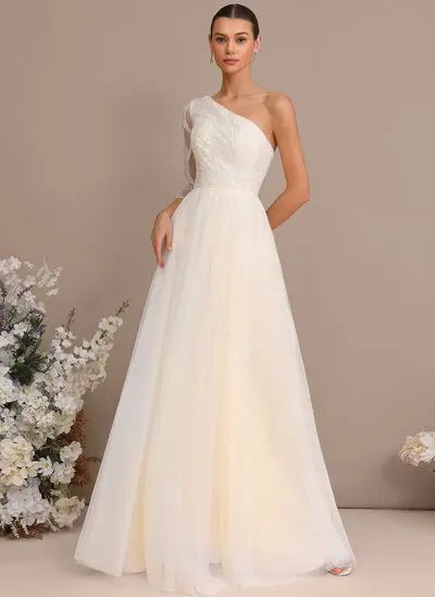 Vestido línea a con lentejuelas de tul