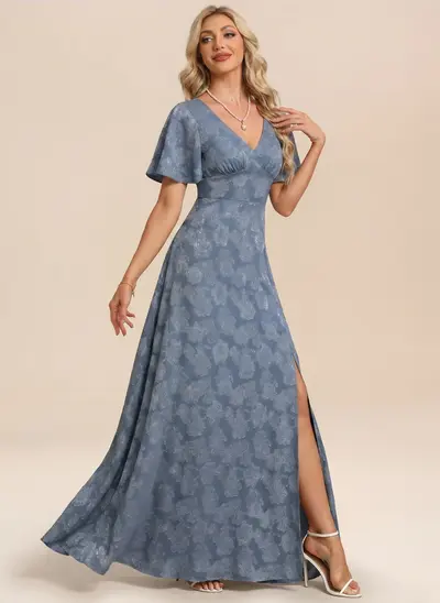 Corte em a babados devorê floral vestido