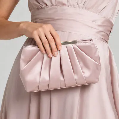 Elegant Cocktail Evening Formal Party Wedding Satin Clutch Bags in Pink 