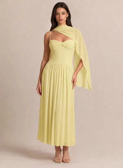 Decote coração alças finas vestido