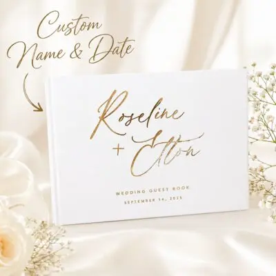 1 PC Personlig Gjestebok Bride Gaver Papir
