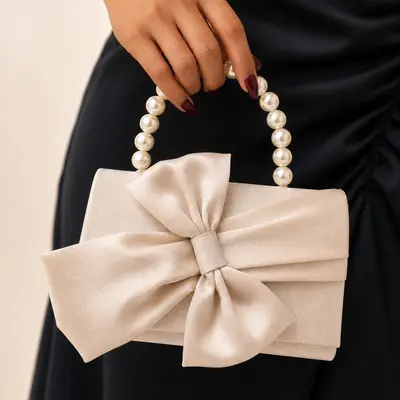 Casual Polyester Evening Bags in Beige