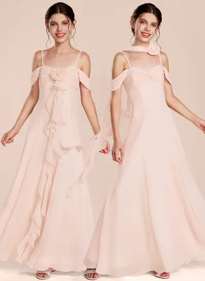 Sheath/Column Sweetheart Ruffles Convertible Chiffon Dress