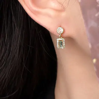 Formal vintage baguette zirconia cúbico brincos gota 