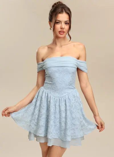 Sweetheart Strapless Ruched Floral Burnout Dress