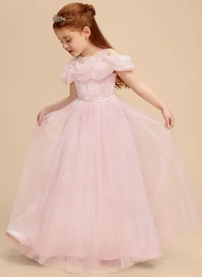 A-line Beading Tulle Dress