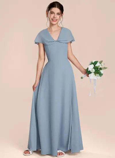Vestido línea a con lazo de gasa