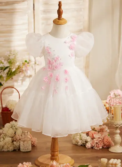 Kjole A-line kjole i Tyll med 3D-blomster
