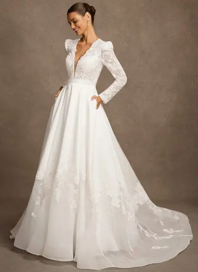 Vestido línea a con bolsillos con lentejuelas de encaje