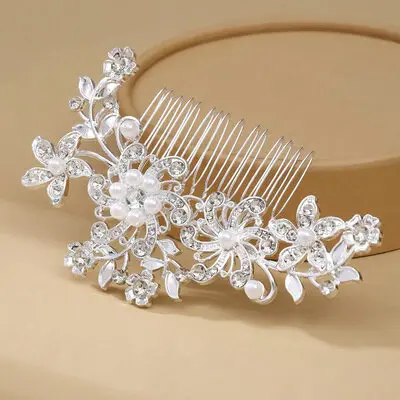 Strass pérolas pentes acessórios de cabelo