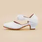 Chaussures de fille de fleur filles mariage fleurs similicuir bout fermé talon bas chaussures 