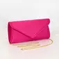 Elegant Party Formal Evening Satin Clutch Bags in Fuchsia 