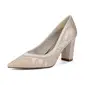 Women's Wedding Shoes Lace Satin Block Heel Point Toe Wedding Heels Bridesmaid Shoes Simple Wedding Shoes 