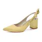 Women's Wedding Shoes Satin Block Heel Point Toe Slingbacks Wedding Heels Bridesmaid Shoes Bowknot Elegant Simple Wedding Shoes 