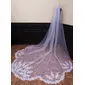 Lace Cut Edge Single Tier Bridal Cathedral Length 138" Wedding Veils 