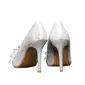 Women's Wedding Shoes Satin High Heel Point Toe Wedding Heels Bridal Shoes Bowknot Rhinestone Elegant Wedding Party Evening Shoes 