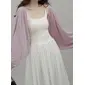 Cotton Knit Long Sleeves Solid Color Wedding Cocktail Soft Cover-ups Wrap 