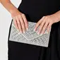 Rhinestone Elegant Party Evening Polyester Clutch Bags in Silver 