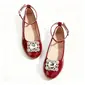 Girl's Flats Princess Shoes Party Rhinestone Faux Leather Round Toe Flat Heel Shoes 