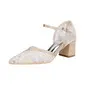Women's Wedding Shoes Lace Satin Block Heel Point Toe Wedding Heels Bridal Shoes Bridesmaid Shoes Elegant Wedding Shoes 
