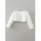 Pearl Lace Long Sleeves First Communion Flower Girl Wraps 