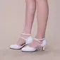 Women's Jazz Shoes Ankle Strap Block Heel Faux Leather Outdoor Indoor Solid Color Pumps Dance Shoes 